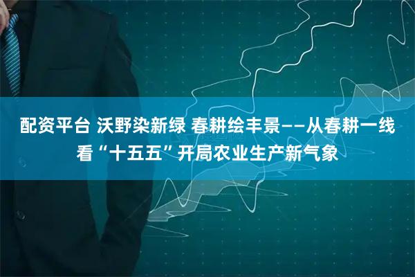 配资平台 沃野染新绿 春耕绘丰景——从春耕一线看“十五五”开局农业生产新气象